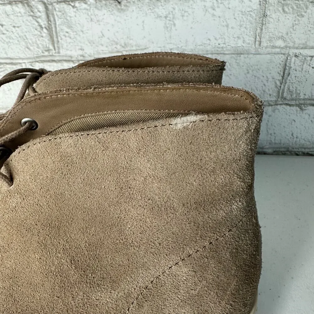 Everlane Desert Boot Pebble Suede Leather Lace Up Shoes Brown 11